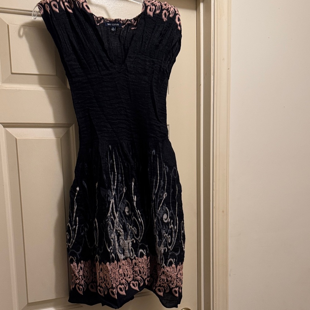 Max Edition Black and Pink Mini Dress